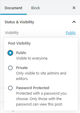 Gutenberg - Content Visibility Selection