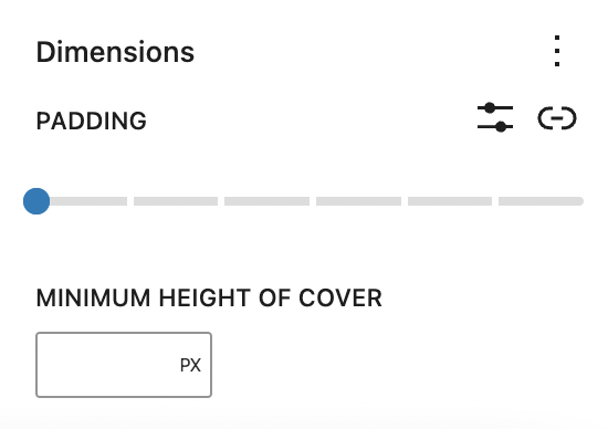 Dimension setting for the cover block