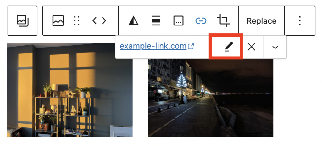 Removing a link in an image
