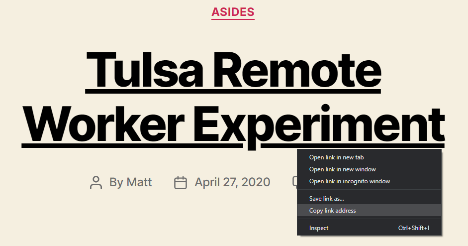 Getting the URL for the WordPress embed