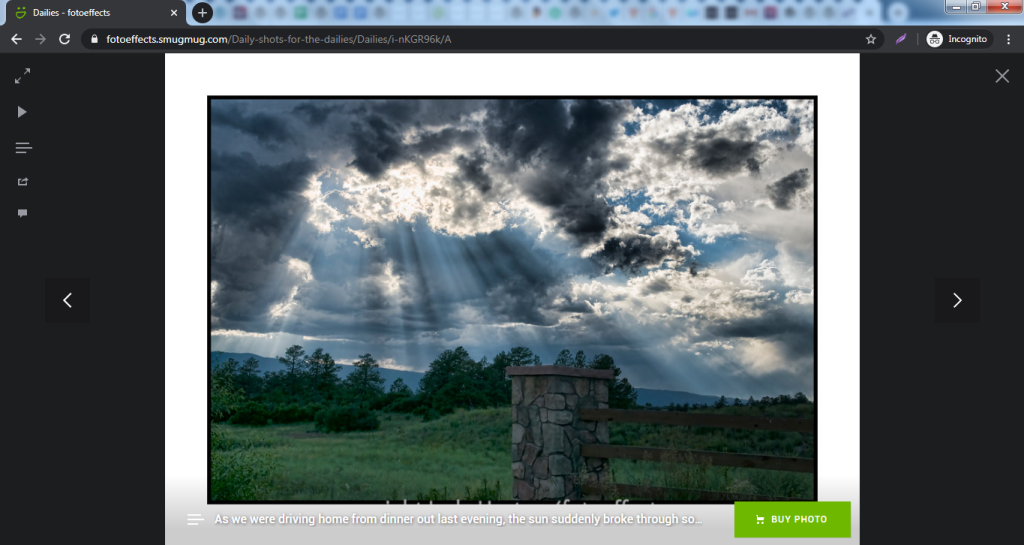 Screenshot of  SmugMug