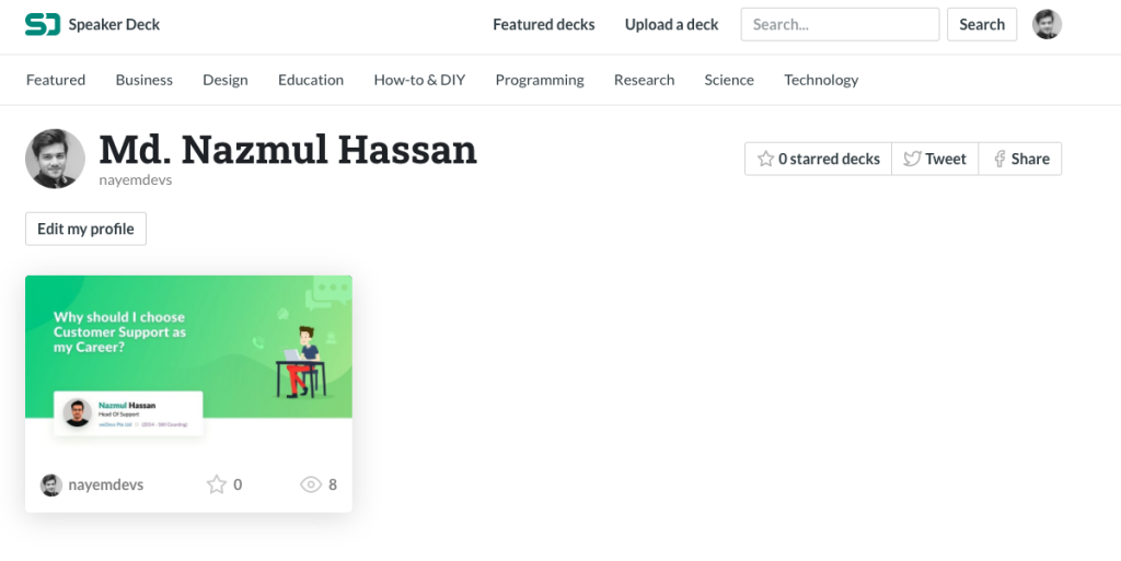 Screenshot of Speaker Deck