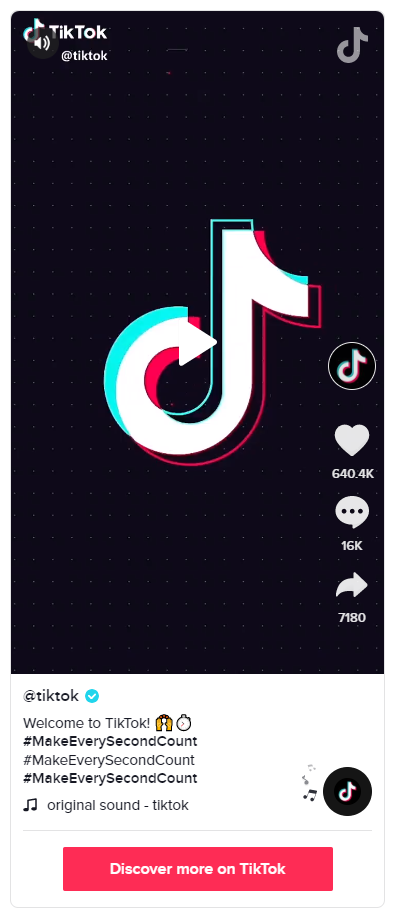 Screenshot of  TikTok 