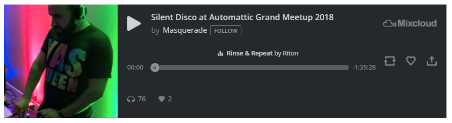 embedded Mixcloud track