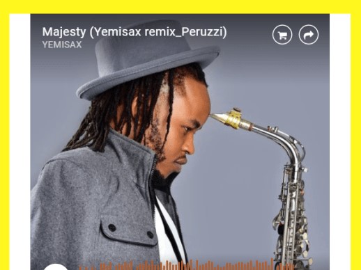 Reverbnation Embed with a yellow background.