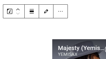 Block Toolbar with options available for the ReverbNation Block.