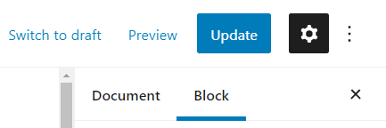 The block settings can be found in the sidebar.