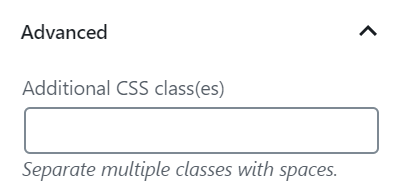 Advanced settings in the WordPress.tv block