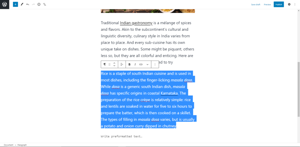 Visual editor screen with selected blocks moving