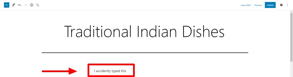 Visual editor screen with text that needs to beremoved