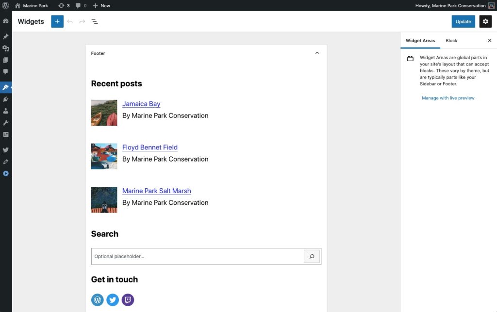 Block-based Widgets Editor
