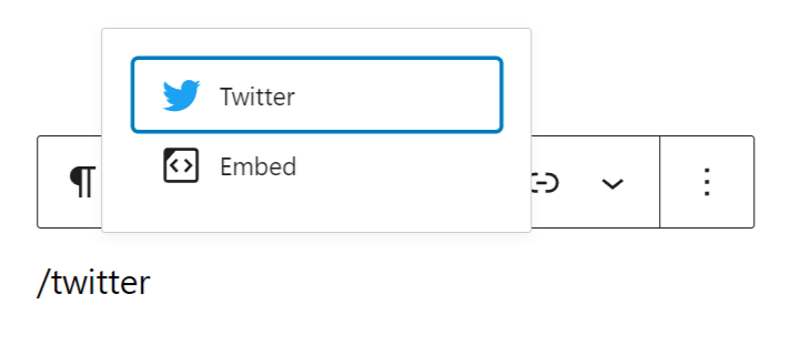 How to add the twitter embed block