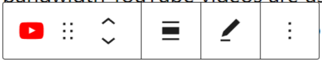 Block toolbar for the YouTube block