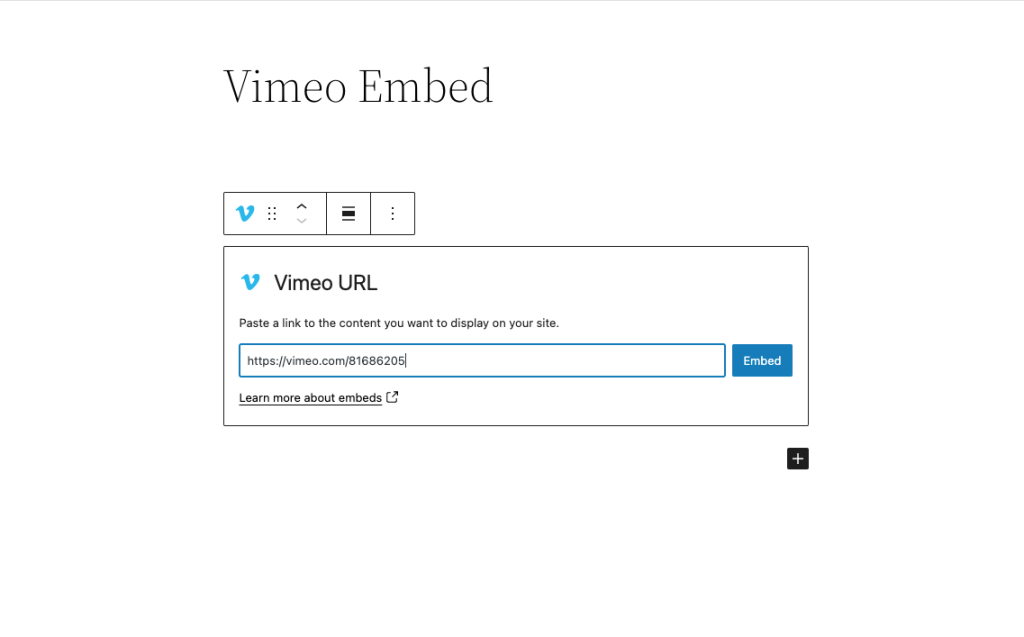 Paste the video link into the text box.