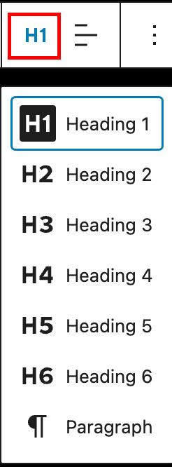 Change heading level for the Site Title Block
