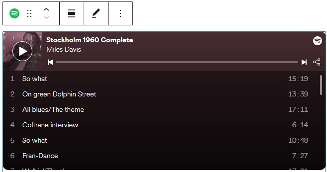 Spotify Album playlist