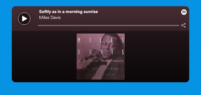 Spotify embed with a blue background.