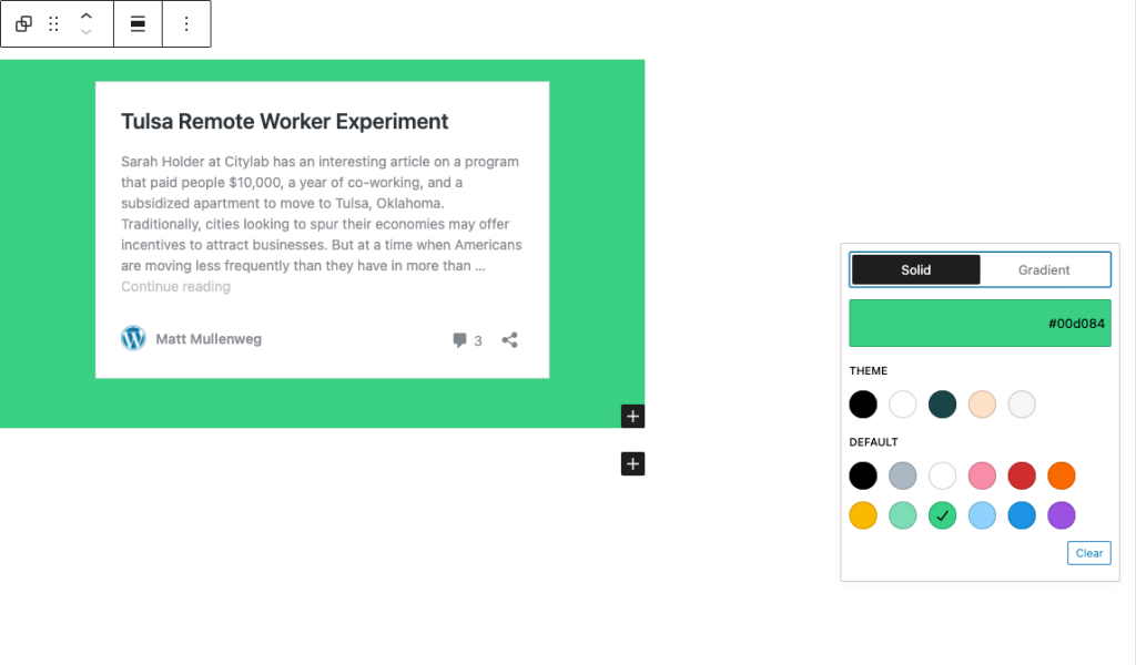 WordPress embed that has been transformed into a group block