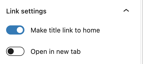 Site Title Block Link settings