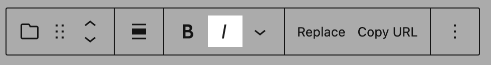 Italic option in the File Block