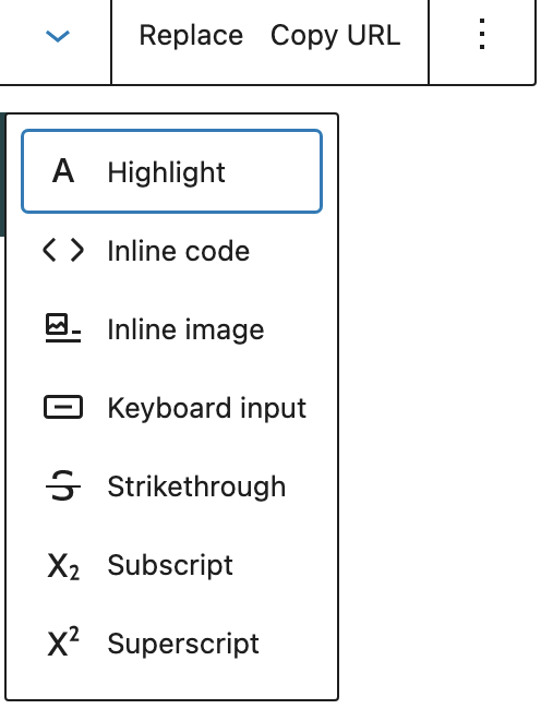 More rich text controls in the File Block
