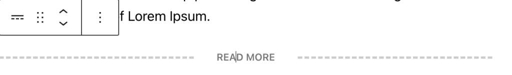 Block toolbar in the More block