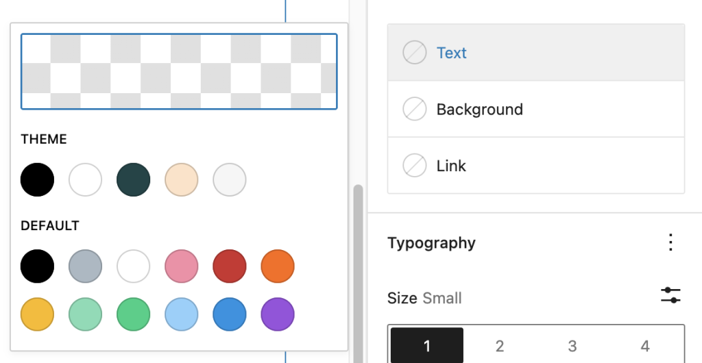 Color settings in the Comment Date block