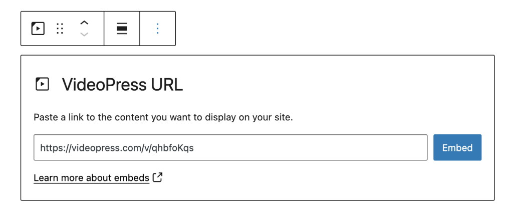 Edit URL in the WordPress.tv block
