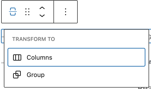 Transform tool in the Page Break block