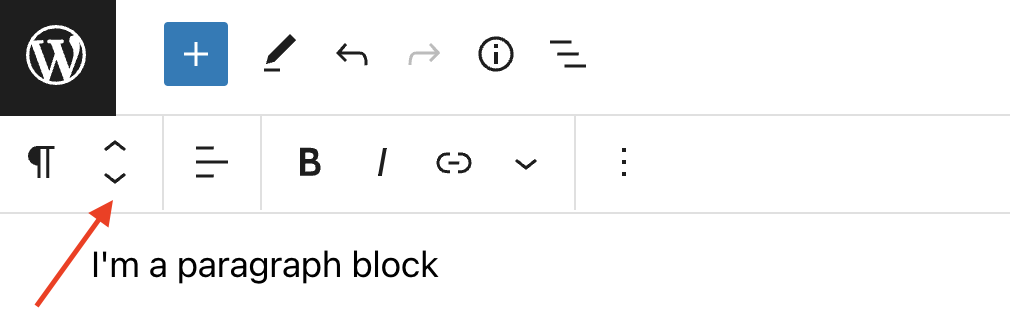 Using the move handles when the block toolbar is pinned to the top toolbar