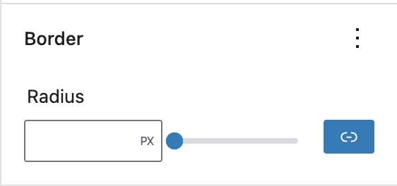 The border control on the settings panel