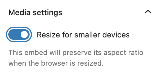Media settings in the Slideshare embed block