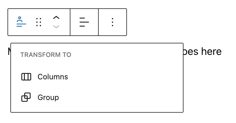Transform option in the Post Author Biography block