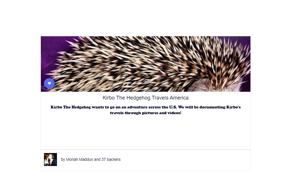 Embed preview for the Kickstarter embed block.