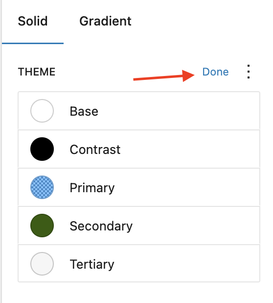 Click Done to save the changes