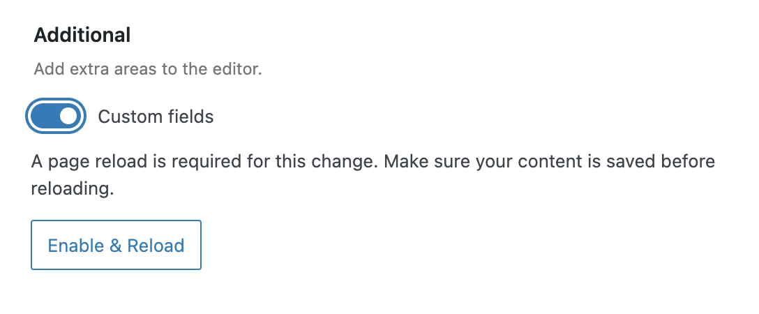 Enable Custom Fields