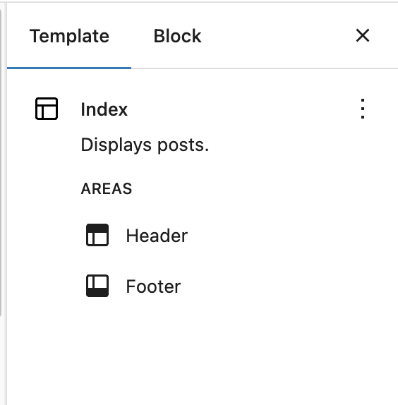 Settings sidebar in site editor
