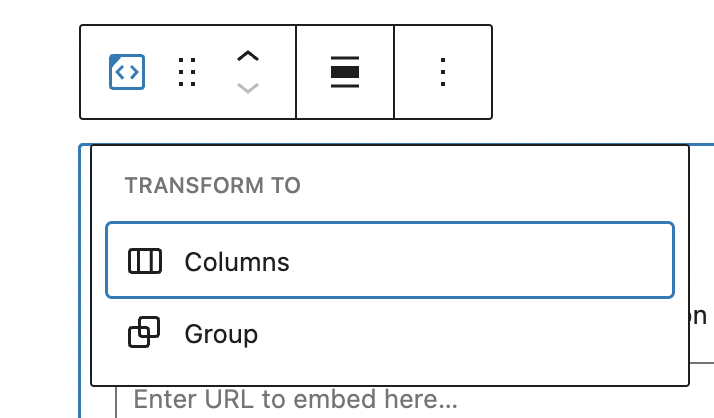 Transform options for the Kickstarter Embed block.