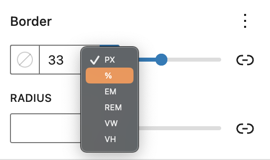 Changing the unit of measurement 