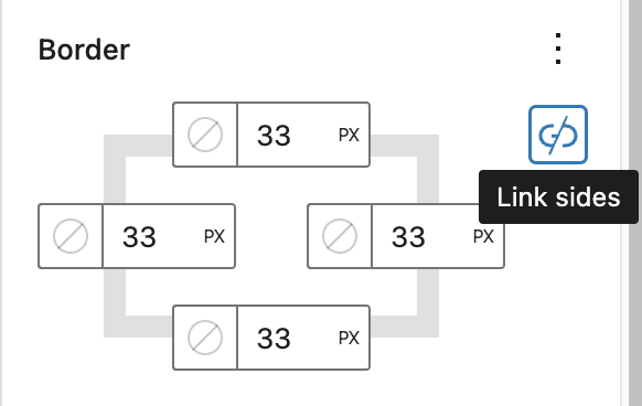 Setting separate border width values for the four sides.