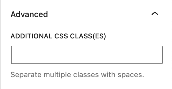 Advanced settings in the Tag Cloud block