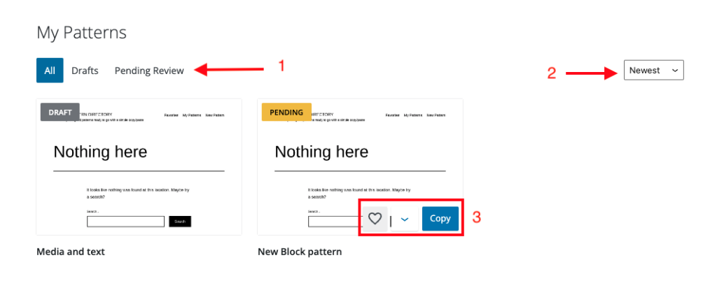 How to use My Patterns page