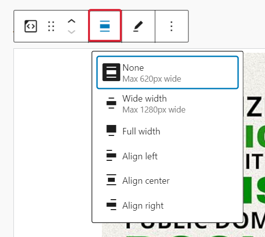 Change alignment in the Amazon kindle block