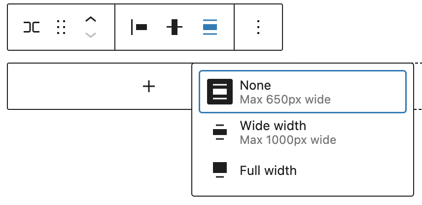Change alignment tool in the row block