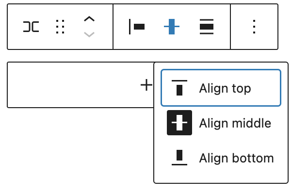 Change vertical alignment in the row block