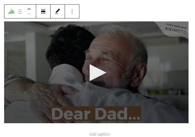 Click the embed button, your video
 from Animoto will be displayed 