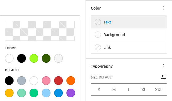 Color settings in the Post Title block