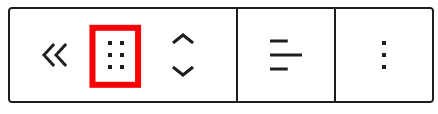 The drag icon on the post navigation link block toolbar
