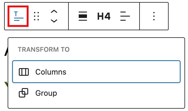 Transform options for the archive title block