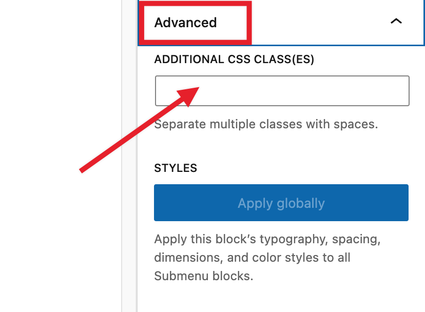 Adding a custom CSS class